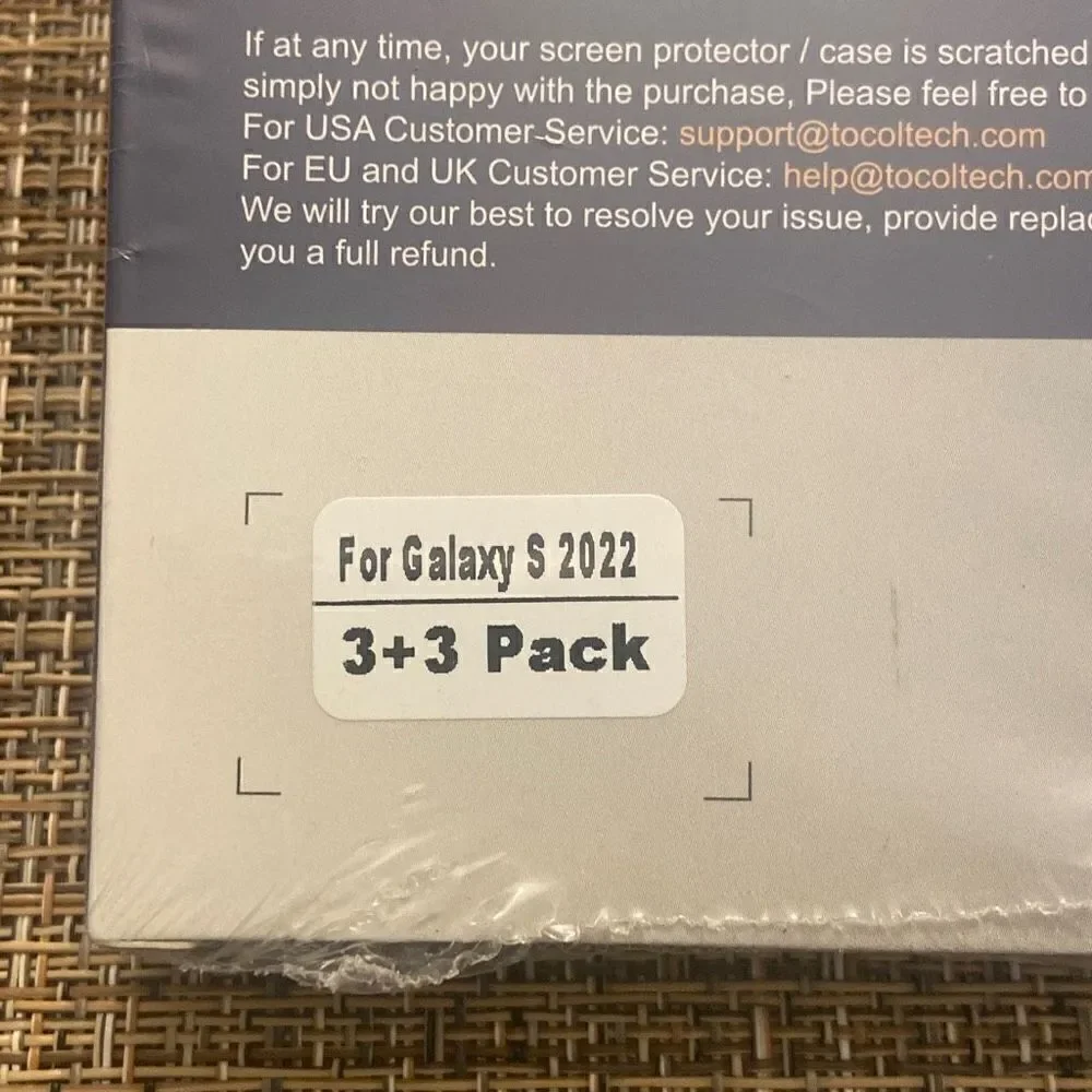 Tocol 3 Pack Camera Protector & 3 Pack Screen Protector Galaxy S 2022 New in Box